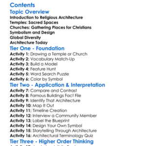 Religious Architecture Temples And Churches Worksheet Activity Booklet
