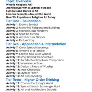 Religious Art And Architecture Worksheet Activity Booklet