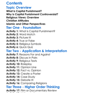 Religious Attitudes To Capital Punishment Worksheet Activity Booklet