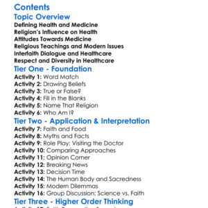 Religious Attitudes To Health And Medicine Worksheet Activity Booklet