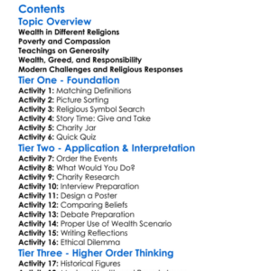 Religious Attitudes To Wealth And Poverty Worksheet Activity Booklet