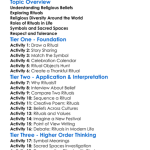 Religious Beliefs And Rituals Worksheet Activity Booklet