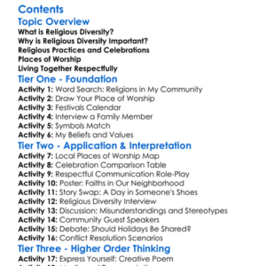 Religious Diversity In Local Communities Worksheet Activity Booklet