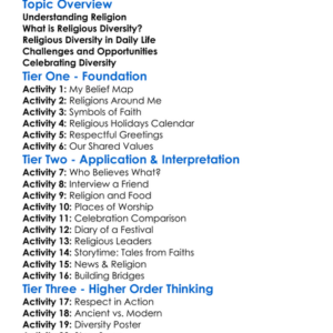 Religious Diversity In Modern Society Worksheet Activity Booklet