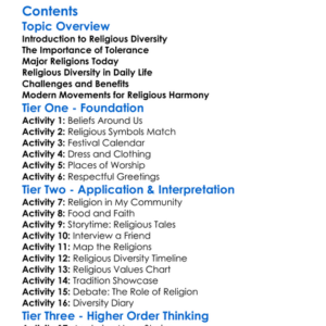 Religious Diversity In The Modern World Worksheet Activity Booklet