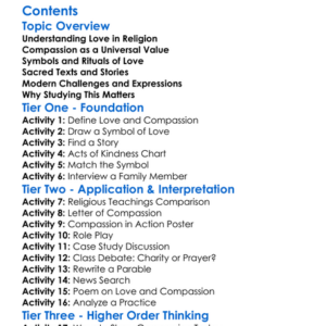 Religious Expressions Of Love And Compassion Worksheet Activity Booklet
