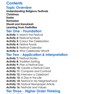 Religious Festivals Christmas Easter Ramadan Diwali Hanukkah Worksheet Activity Booklet