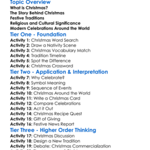 Religious Festivals Christmas Worksheet Activity Booklet