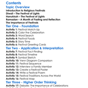 Religious Festivals Diwali Hanukkah Ramadan Worksheet Activity Booklet