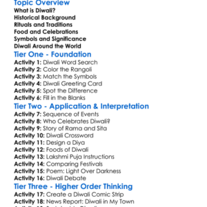 Religious Festivals Diwali Worksheet Activity Booklet