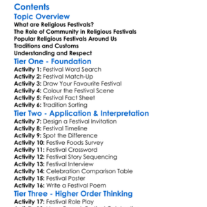 Religious Festivals In Local Communities Worksheet Activity Booklet