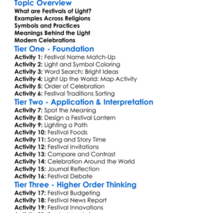 Religious Festivals Of Light Worksheet Activity Booklet