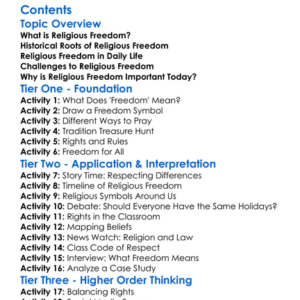 Religious Freedom In Contemporary Society Worksheet Activity Booklet