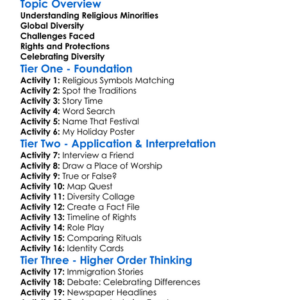 Religious Minority Groups Worksheet Activity Booklet