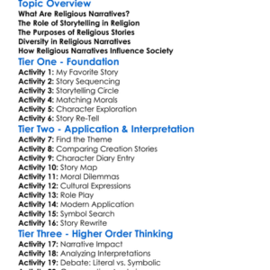 Religious Narratives And Storytelling Worksheet Activity Booklet