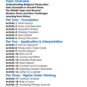 Religious Persecution In History Worksheet Activity Booklet