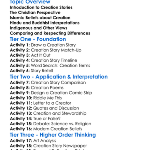 Religious Perspectives On Creation Worksheet Activity Booklet
