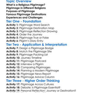 Religious Pilgrimages And Journeys Worksheet Activity Booklet