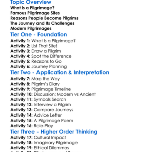 Religious Pilgrims And Their Journeys Worksheet Activity Booklet