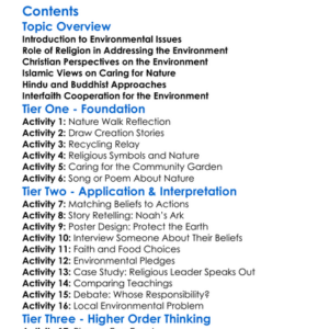 Religious Responses To Environmental Issues Worksheet Activity Booklet