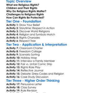 Religious Rights Of Children Worksheet Activity Booklet