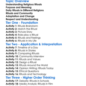 Religious Rituals In Daily Life Worksheet Activity Booklet
