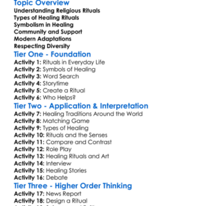 Religious Rituals Of Healing Worksheet Activity Booklet