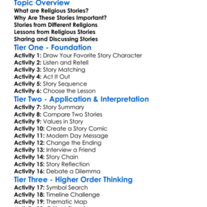 Religious Stories For Children Worksheet Activity Booklet