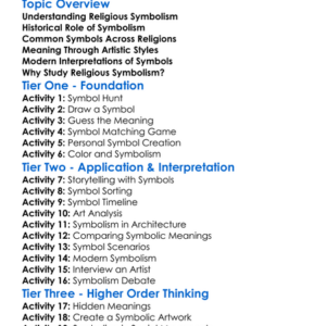 Religious Symbolism In Art Worksheet Activity Booklet