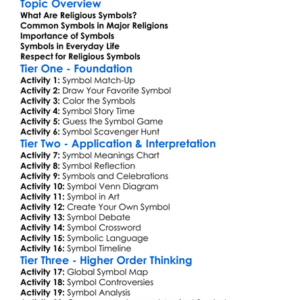 Religious Symbols And Meanings Worksheet Activity Booklet