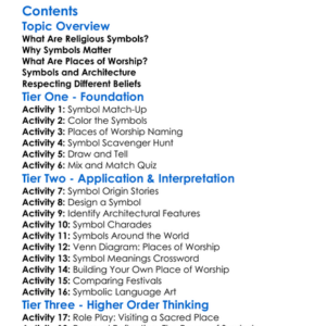 Religious Symbols And Places Of Worship Worksheet Activity Booklet