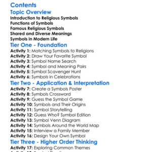 Religious Symbols And Their Meanings Worksheet Activity Booklet