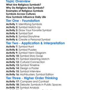 Religious Symbols Worksheet Activity Booklet