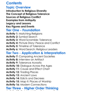 Religious Tolerance And Conflict In Antiquity Worksheet Activity Booklet