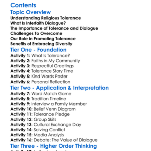 Religious Tolerance And Interfaith Dialogue Worksheet Activity Booklet