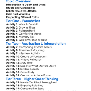 Religious Views On Death And Dying Worksheet Activity Booklet