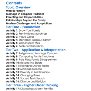 Religious Views On Family And Relationships Worksheet Activity Booklet