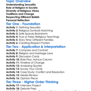 Religious Views On Sexuality Worksheet Activity Booklet
