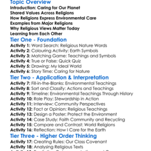 Religious Views On The Environment Worksheet Activity Booklet