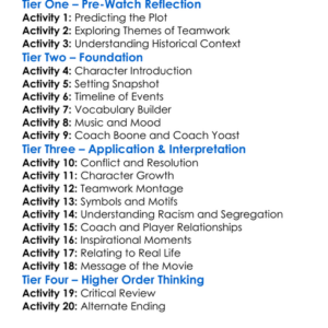 Remember The Titans Worksheet Activity Booklet