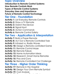 Remote Control Systems Worksheet Activity Booklet