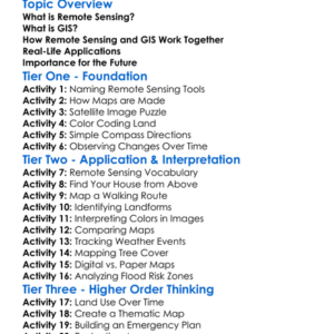Remote Sensing And Gis Worksheet Activity Booklet