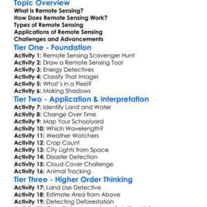 Remote Sensing Worksheet Activity Booklet