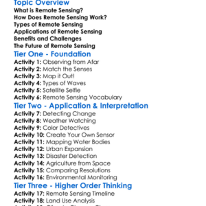 Remote Sensing Worksheet Activity Booklet