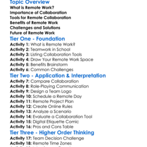 Remote Work And Collaboration Worksheet Activity Booklet