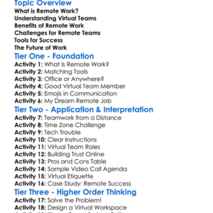 Remote Work And Virtual Teams Worksheet Activity Booklet