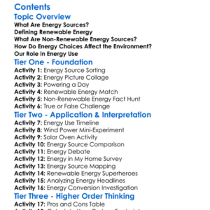 Renewable And Non-Renewable Energy Worksheet Activity Booklet