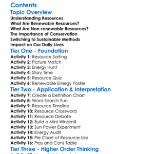 Renewable And Non-Renewable Resources Worksheet Activity Booklet