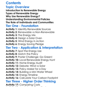 Renewable Energy And Environmental Policy Worksheet Activity Booklet