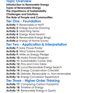 Renewable Energy And Sustainability Worksheet Activity Booklet